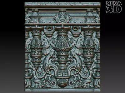 Indian Temple Wall basrelief 28 240622 3D print model