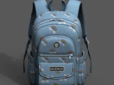 Backpack Camping Generic Color 3d model  Low-poly 3D model