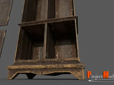 Antique Cabinet Version 002 Low-poly 3D model