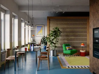 The PoP House - Interior Project 3d Model - Cinema4d- Corona 3D  Low-poly 3D model