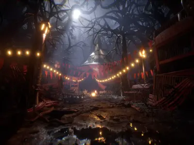 Creepy Circus 55 Assets Low-poly 3D model