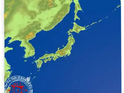 Japan elevation 3D model