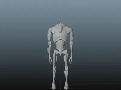 Super Battle Droid 3D Asset - RIGGED - Clone Wars Low-poly 3D model