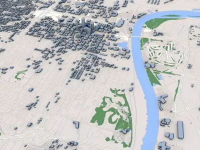 Omaha City in Nebraska USA 3D model