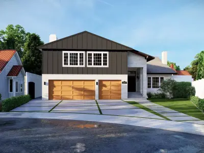  3D Exterior Scene 3D model design garden and landscape 3D model 15