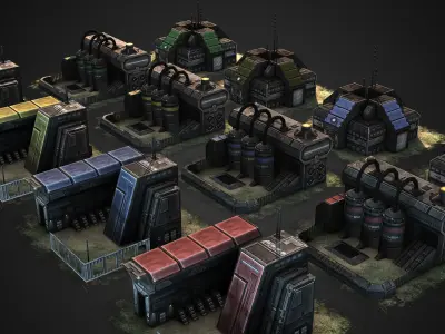 RTS building pack Low-poly 3D model