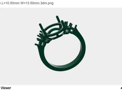Women Ring With Oval Cut Center  3D print model