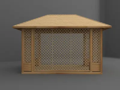 gazebo wooden 3D model