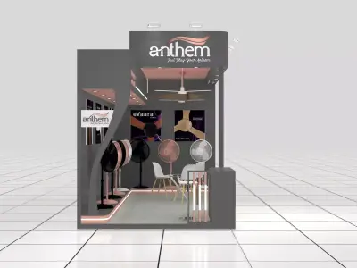 6mtr x 3mtr expo stall 2side open Exhibition Stand Design Low-poly 3D model