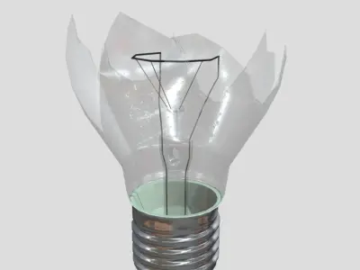 Light Bulb Broken Low-poly 3D model