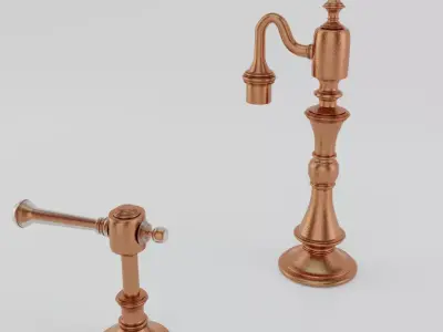 Copper Decorative Faucet Water Tap 3D model