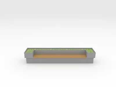 Bench Park 19 Low-poly 3D model