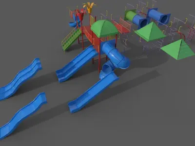 PBR Playground Outdoor Jungle Gym 16 Low-poly 3D model
