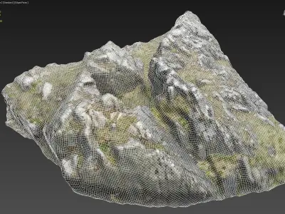3d scanned rock cliff J2 3D model