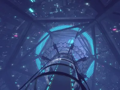 scifi space Corridor  Bridge Tunnel 3D model