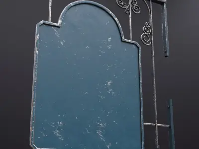 Wall Mount Signboard Pack Low-poly 3D model