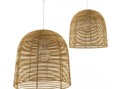 Lamp rattan bamboo outdoor 3D model