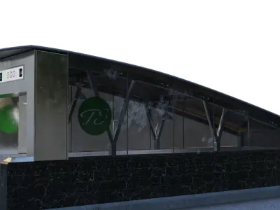 Subway Entrance Low-poly 3D model