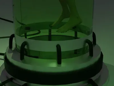 Cryo Clone Containment Pod Sci-Fi Horror Asset Low-poly 3D model