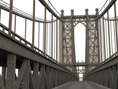 Manhattan Bridge Low-poly 3D model