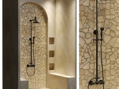 Corner Shower Cabins 13 Low-poly 3D model