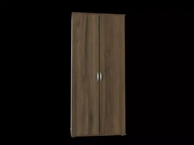 Closet armoire - door - walnut 3D model