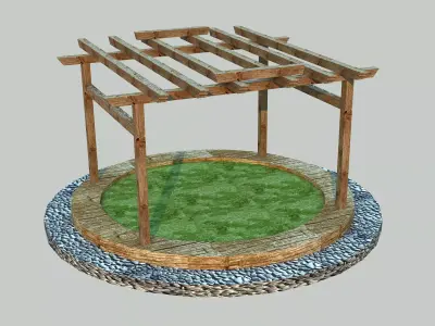 Gazebo - Low poly pergola 3D model