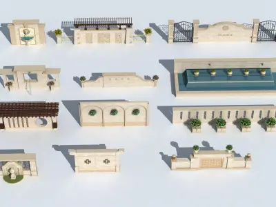 Fence in classic style with  3D model