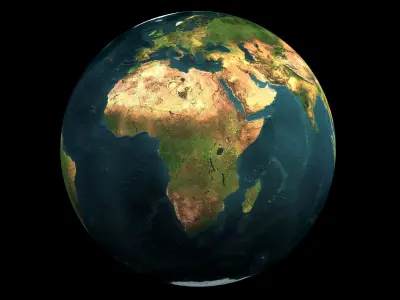 Earth globe in space 3D model