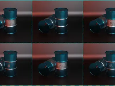 High Poly Barrel 3D model