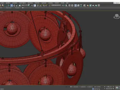 ROMANCE chandelier made of glass and gold Low-poly 3D model