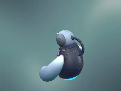 Sci-fi Robot stylized style Low-poly 3D model