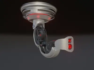 Ai Robot Control Unit Rigged and Animated Low-poly 3D model