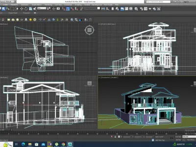 Modern residential building  3D model