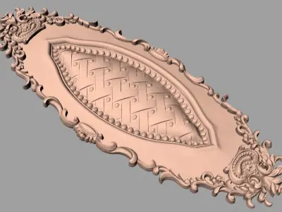 European style flower 3D relief STL Model for cnc engraving E080 3D model