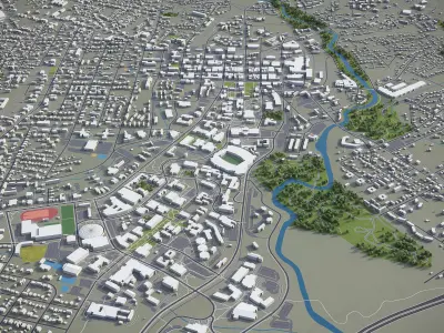 Athens - Georgia  Low-poly 3D model