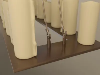 Pillar Candle Rectangle Chandelier Lamp large 3D model