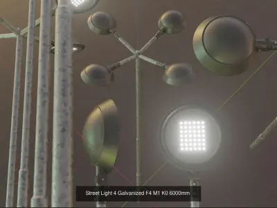 Street Light 4 Galvanized Package