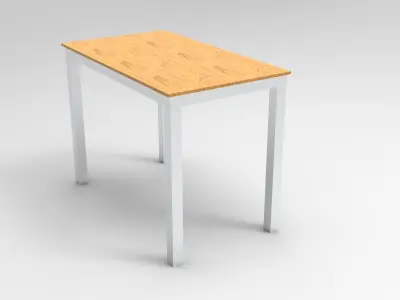 3D Model of a Computer Table Free low-poly 3D model