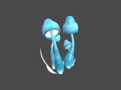 Fantasy Mushroom D02 Blue - Scene Backdrop Design Low-poly 3D model