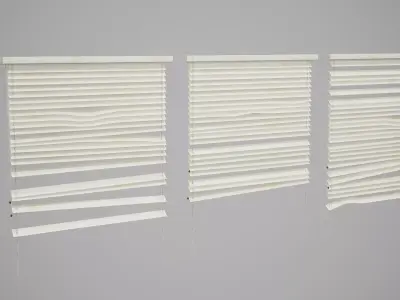 Broken Window Blinds Low-poly 3D model