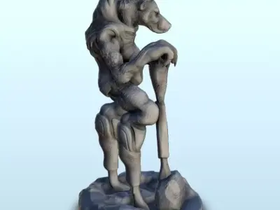 Alien warrior with dog head 9 - Future Sci-Fi SF Post apocalypti 3D print model