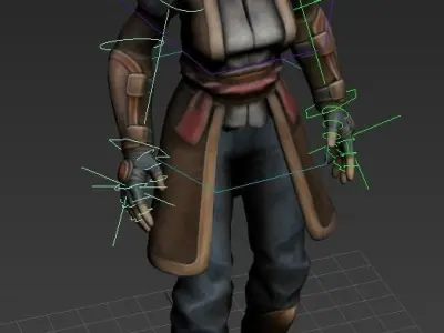 Stylized Steampunk Girl Low-poly 3D model