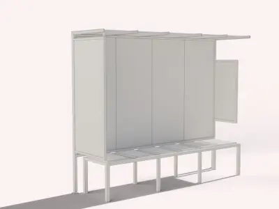 Bus Stop - Pack Low-poly 3D model
