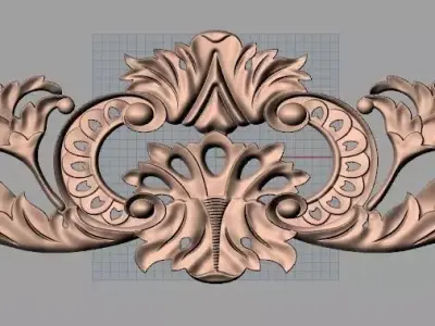 European style flower 3D relief STL Model for cnc engraving E092 3D model