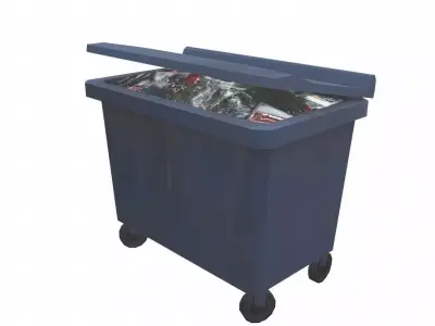 Dumpster trash can on wheels Low-poly 3D model buy