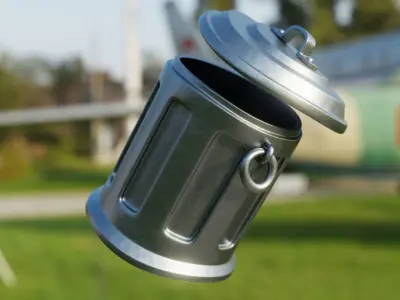 Realistic Metal Trash Can - Game Ready 3D Urban Prop 3D model