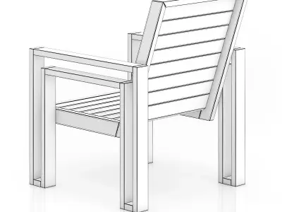 Wooden Chair 3D model buy
