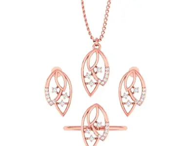 Ring Earrings Pendant Combo 3D print model