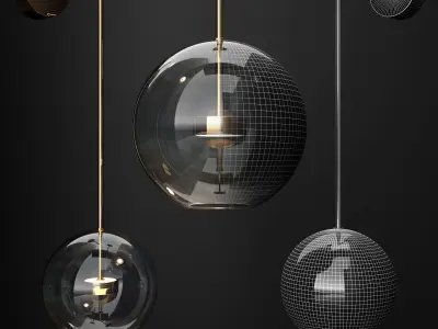 Wall light G and C Bolle Soffio vertical long CLEAR  COLD 3D model